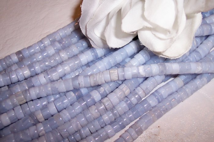 BLUE LACE AGATE 5mm Heishi Beads