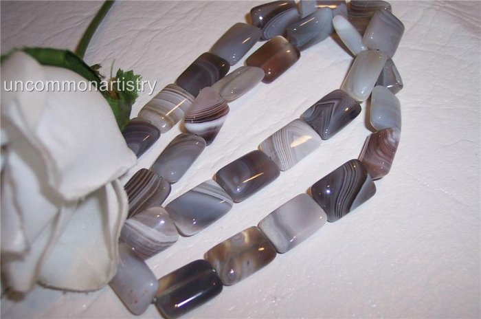 BOTSWANA AGATE 14x10 Rectangle beads16" strand