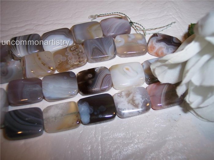 BOTSWANA AGATE Rectangle Beads 18x14