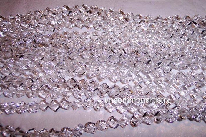CRYSTAL CLEAR Quartz 4mm Cube Beads SIDE-DRILLED
