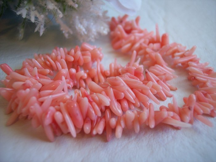 PINK CORAL Bead Tips 16"