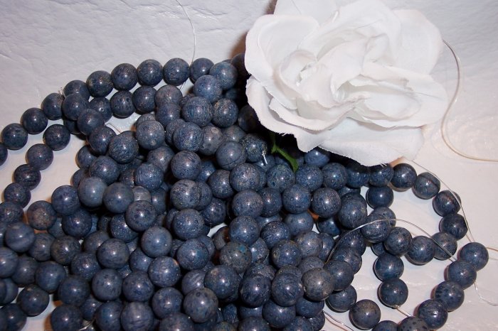 BLUE CORAL round 10mm Beads