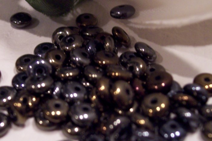 BROWN IRIS Czech 4mm Rondell Beads 100pcs