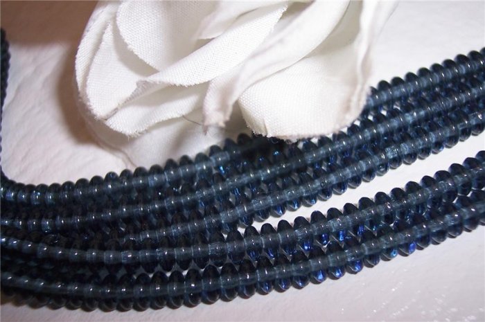 MONTANA BLUE Czech 4mm Rondell Beads 100pcs