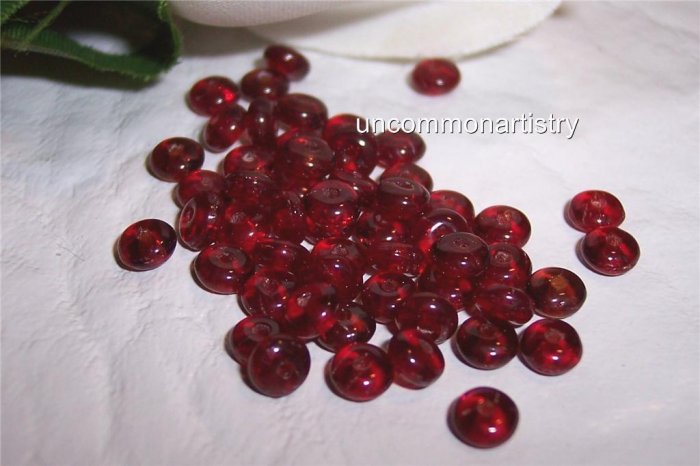 RUBY Czech 4mm Rondell Beads 100pcs