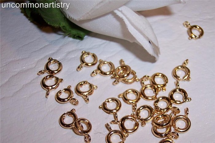 SPRING RING Clasps Gold Plated 6mm q.25