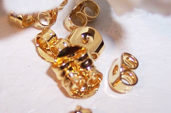 BUTTERFLY CLUTCHES Gold Plated for Post Earrings q.24