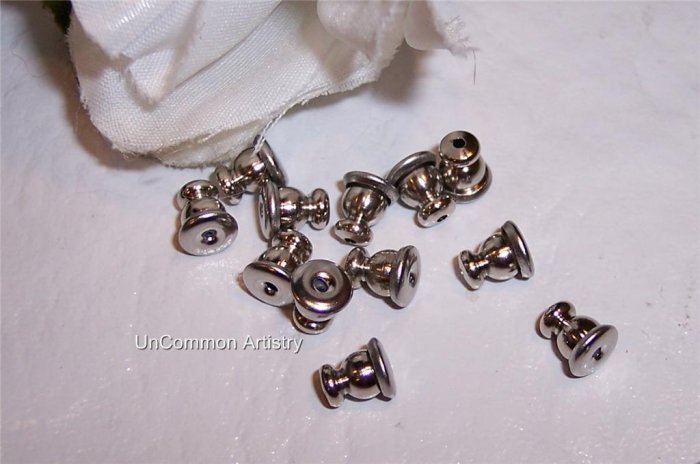 BULLET CLUTCHES Silver Plated for Post Earrings q.25