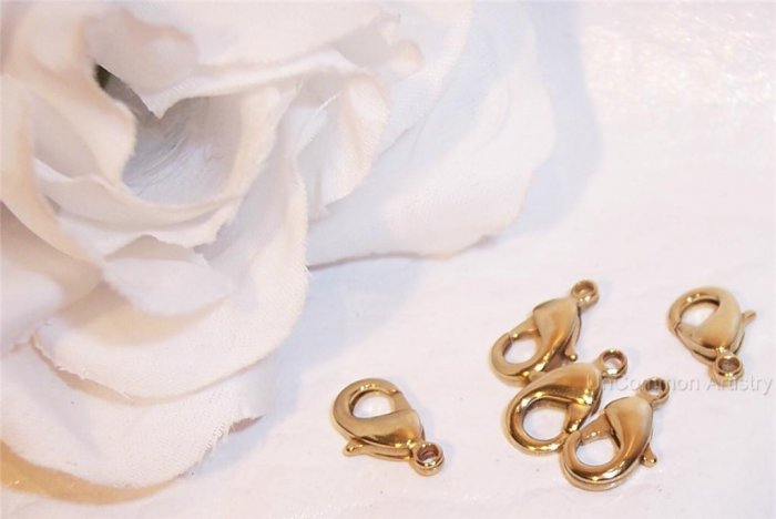 LOBSTER CLAW Clasp Brass premium md rounded Ovals q.10