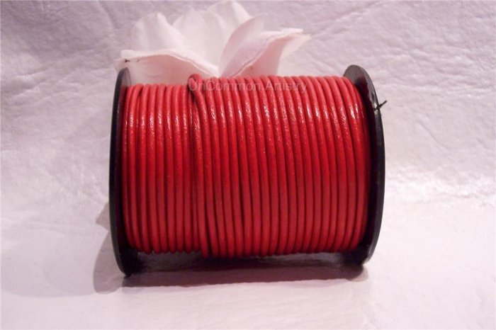 LEATHER CORD 2mm RED 5 yards