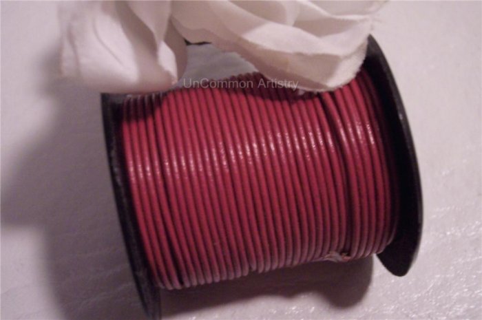 LEATHER CORD 1mm ROSE 5 yards