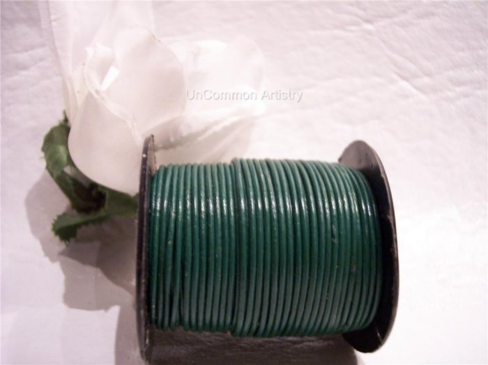 LEATHER CORD 2mm GREEN 5 yards