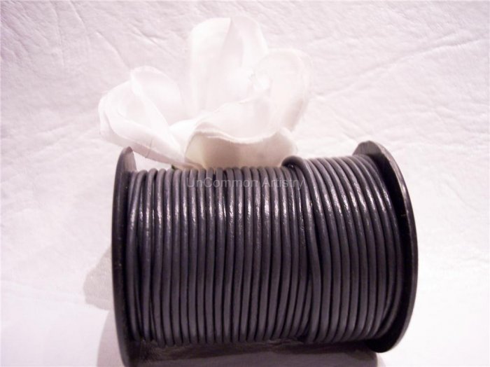 LEATHER CORD 2mm GREY 5 yards