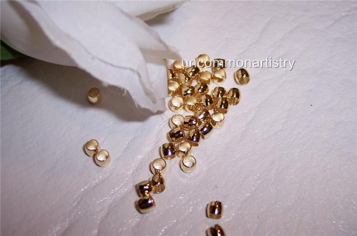 CRIMP BEADS 3mm GOLD PLATED q.100