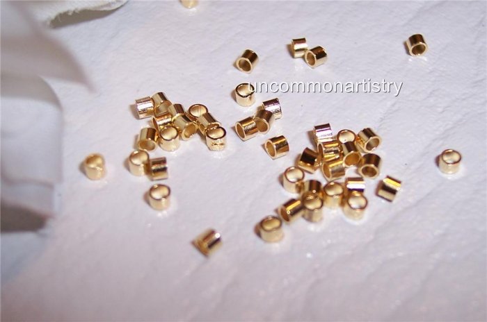 CRIMP BEADS 1.5mm GOLD PLATED q.100