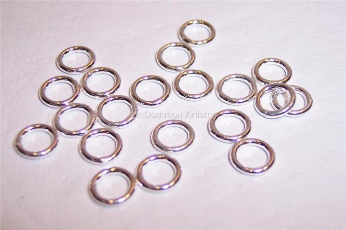 6mm CLOSED Jump Rings STERLING SILVER 18g. q.20