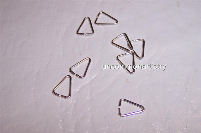5x8mm TRIANGLE Open Jump Rings STERLING SILVER q.10