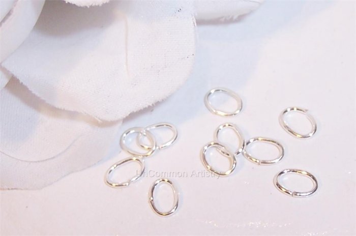 4x6mm OVAL Open Jump Rings STERLING SILVER q.50