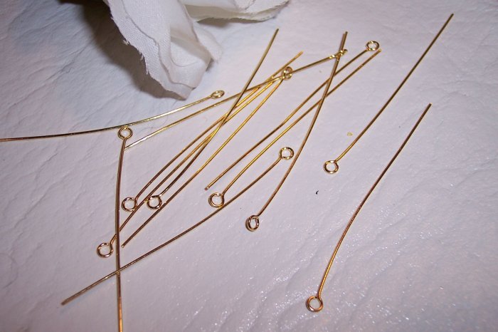 2" EYE PINS 22 Gauge GOLDPLATED q.100