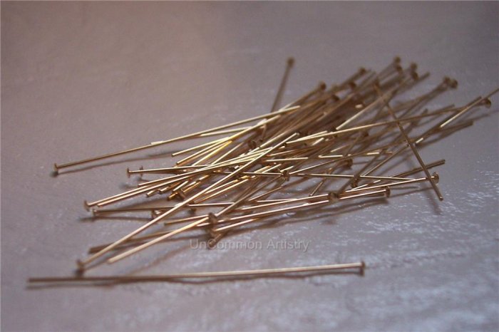 1 1/2" HEAD PINS 24 Gauge GOLD FILLED q.10