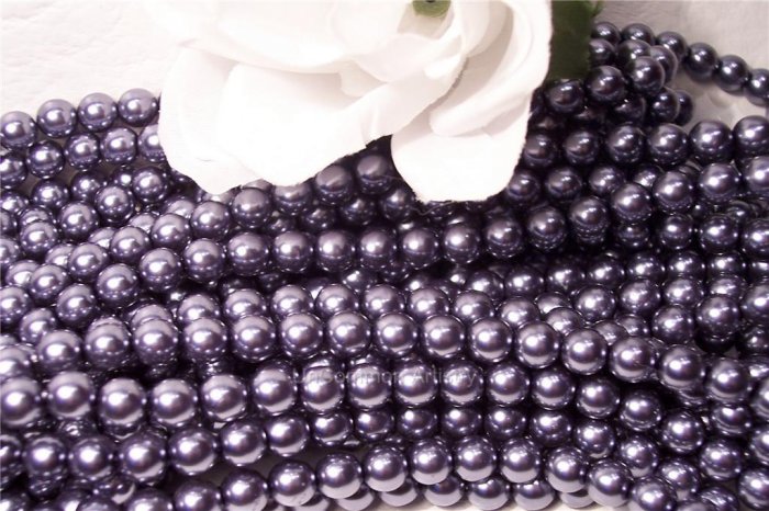 GLASS PEARLS Czech 6mm Round STORM q.100