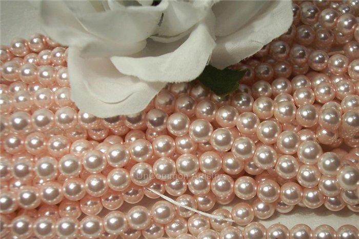 GLASS PEARLS Czech 6mm Round PINK ROSE q.100