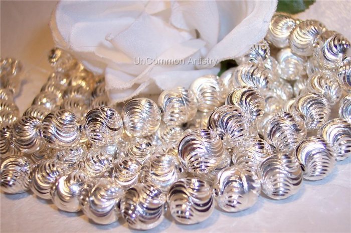 LASER CUT 6mm Round Beads STERLING SILVER q.10