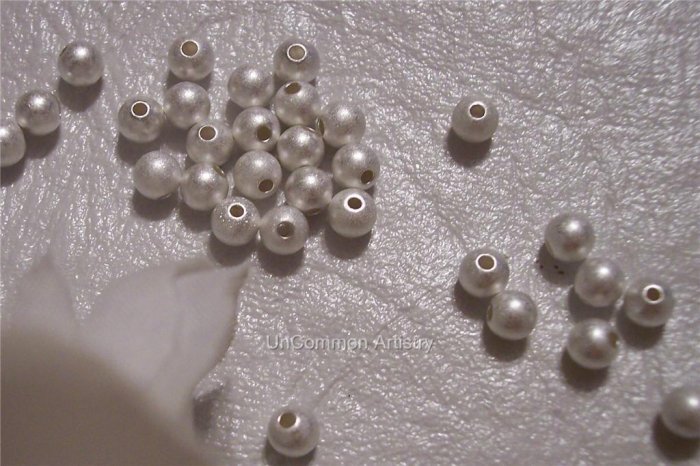 6mm SATIN Round Beads STERLING SILVER q.10