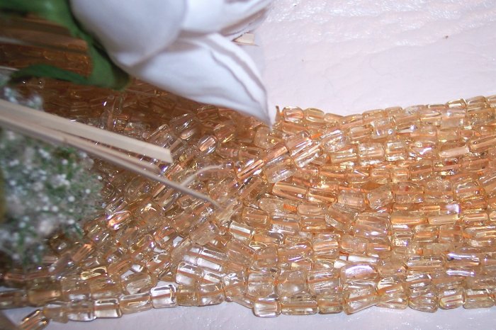 CITRINE Rectangle Beads 4x8mm 15" Strand