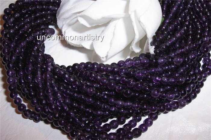 AMETHYST 4 mm ROUND Beads 16" Strand