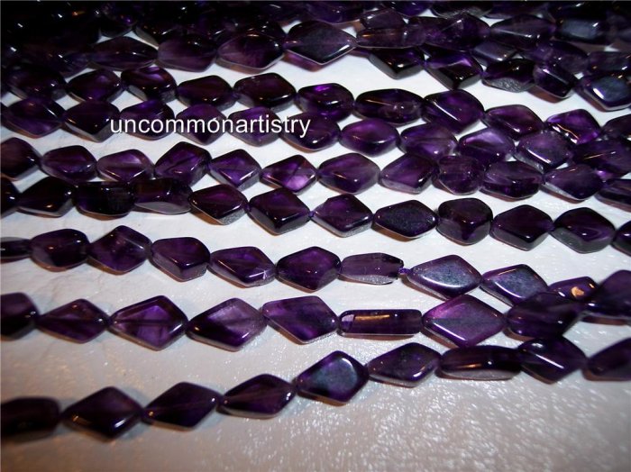 AMETHYST Diamond Shaped Beads 6x10mm
