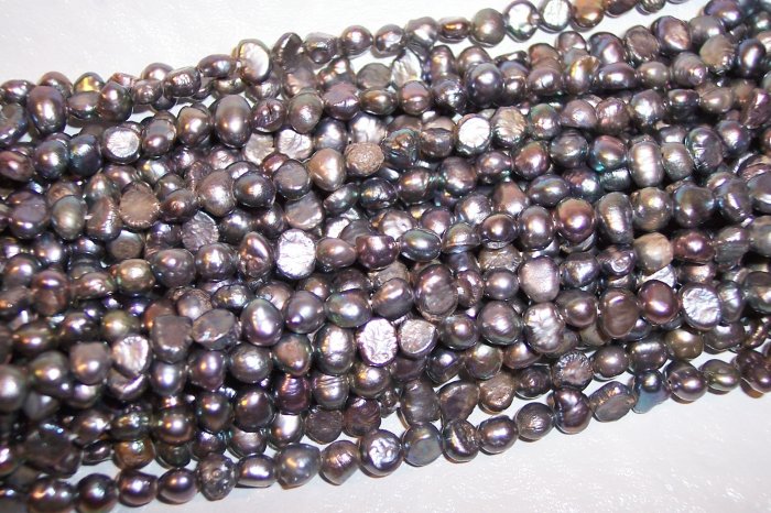 Fresh Water NUGGET PEARLS 4-5mm SLATE 15" Strand