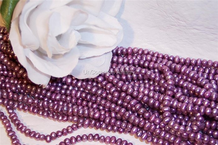 Fresh Water Potato PEARLS 3-4mm ORCHID 16" strand