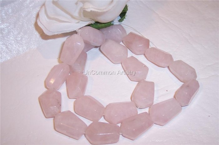 ROSE QUARTZ Faceted ARROW 19x13mm Beads 16" Strand