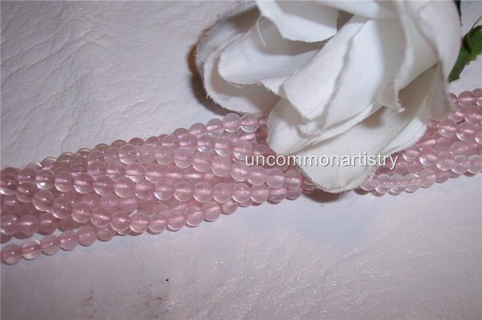 ROSE QUARTZ 4mm ROUND Beads 16" Strand