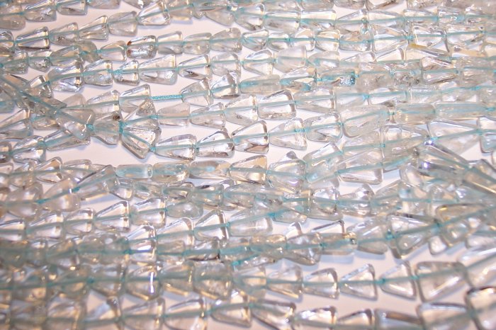 BLUE TOPAZ 6X9mm TRIANGLE Beads 15" Strand