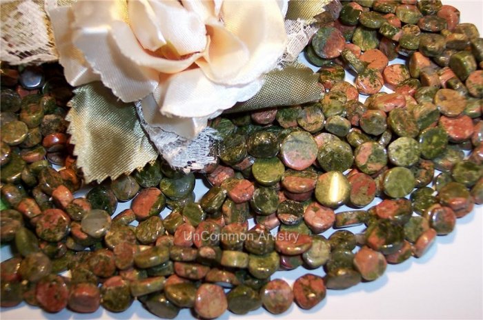 UNAKITE 5-9mm DISC Beads 16" Strand