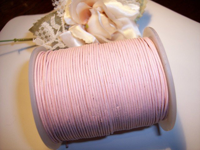LEATHER CORD 1mm PINK 5 yards