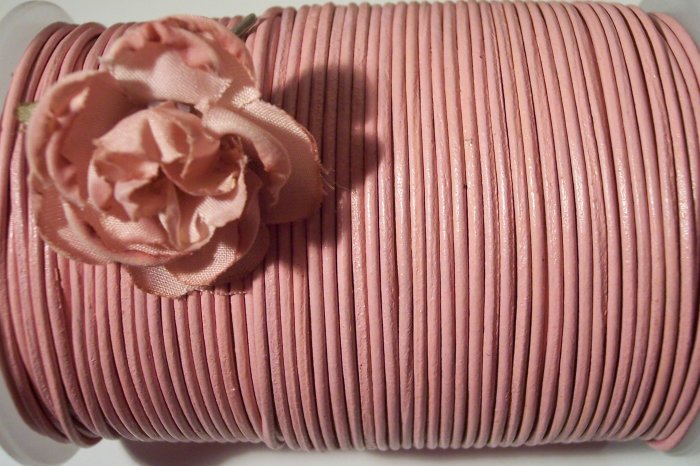 LEATHER CORD 2mm PINK 5 yards