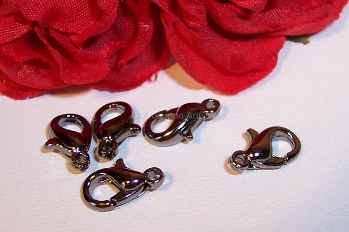 Lobster Claw Clasps Gun Metal Sm Rounded Ovals q.10