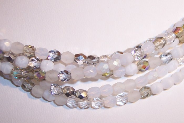 APPARITION MIX Czech Fire Polish 4mm Beads 50