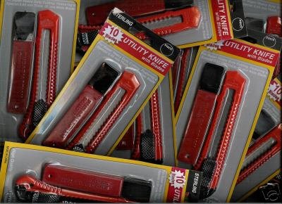Lot of 10 Utility Snap Blade KnivesW/ Pack of Blades