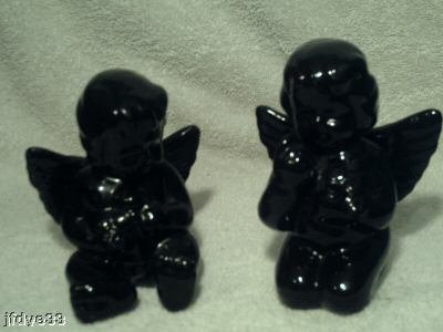 Solid Black Ceramic Angels