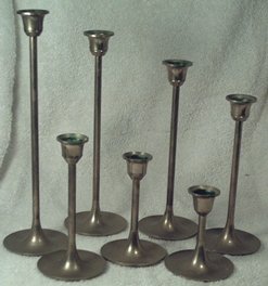 7pc Brass Candle Stick Holders