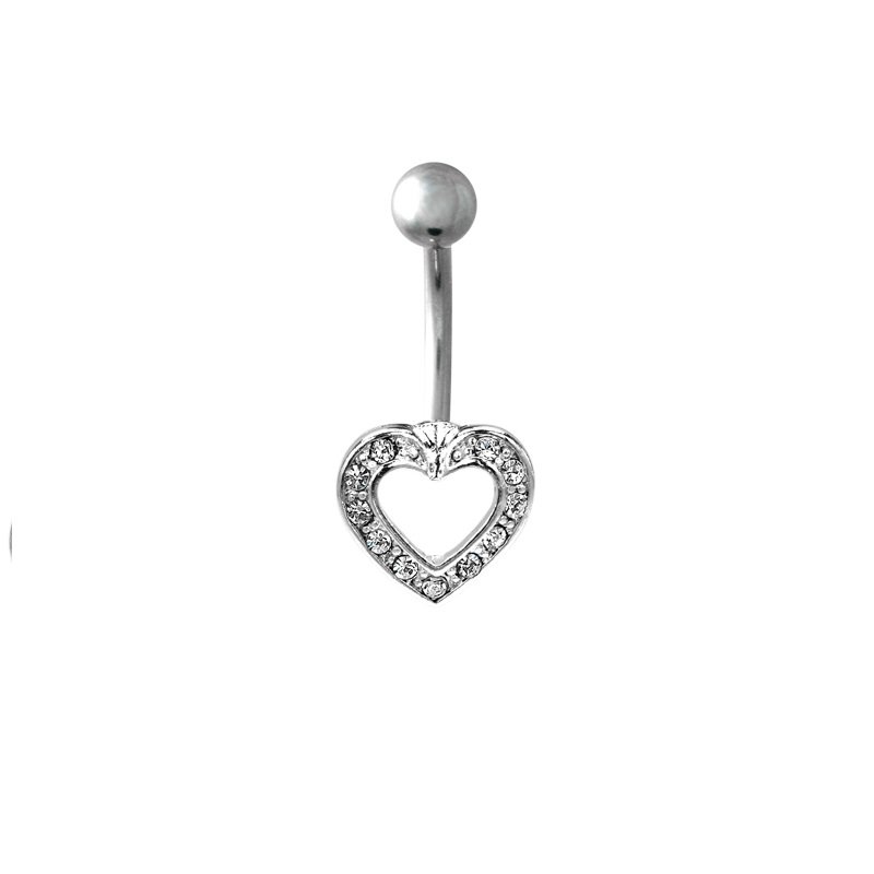 PAVED HEART w/ CLEAR GEMS