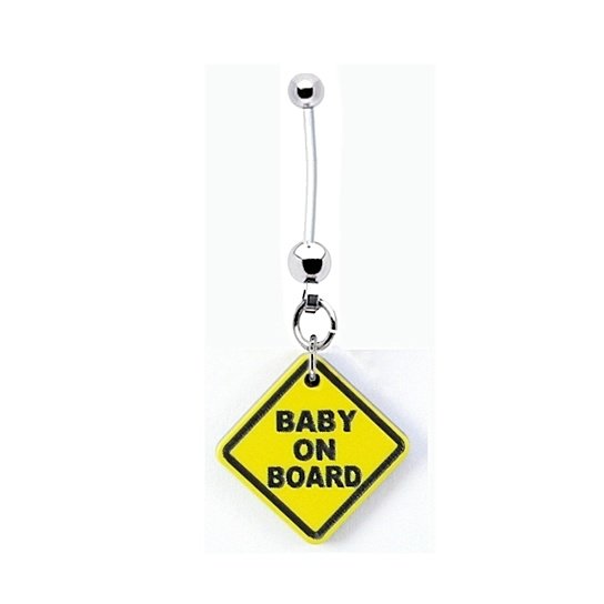 Baby On Board Yellow Pregnancy Belly Ring