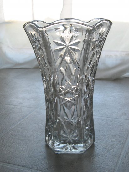 Early American Prescut (EAPC) Glass Vase- Star of David