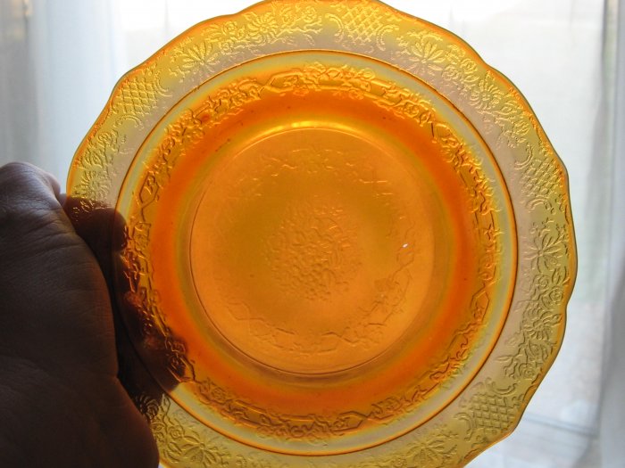 Normandie or "Bouquet and Lattice" Depression Glass Plates from Federal Glass