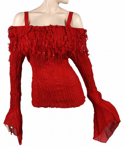 NEW~Sexy Red Off-Shoulder Bell Sleeve Diva Top~ 2X NWT