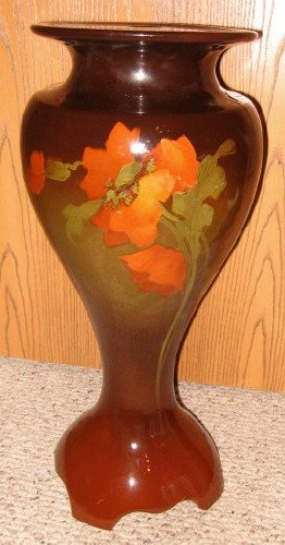 ANTIQUE WELLER LOUWELSA JARDINERE PEDESTAL PLANTER ROSEVILLE